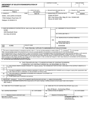 US Federal Contract Modification Form