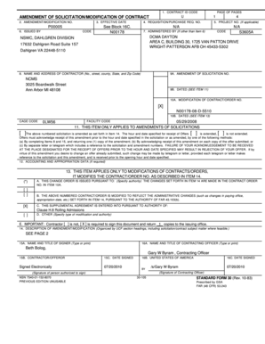US Federal Contract Modification Form