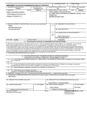 US Federal Contract Modification Form