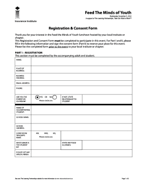Feed The Minds of Youth Registration and Consent Form