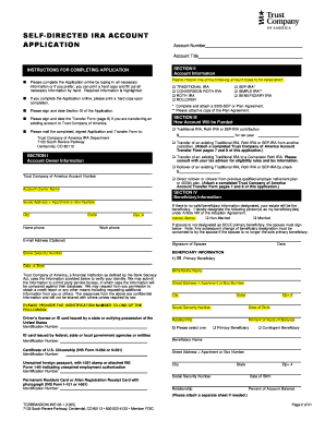 Self-Directed IRA Account Application