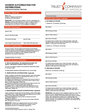 Advisor Authorization for Distributions