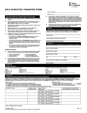 Self-Directed Transfer Form