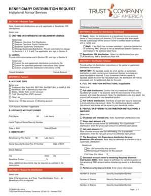 Beneficiary Distribution Request Form