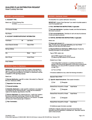 Qualified Plan Distribution Request Form