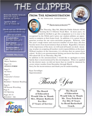 Malcolm Public Schools Census Form