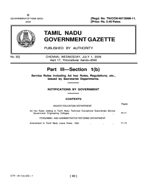 Tamil Nadu Leave Application Form
