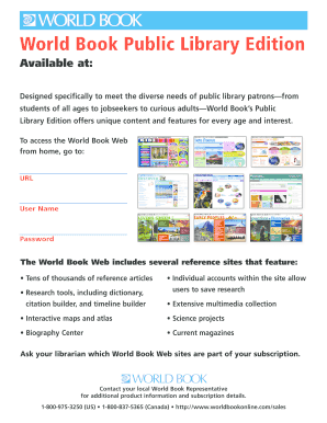 World Book Public Library Edition Access Form