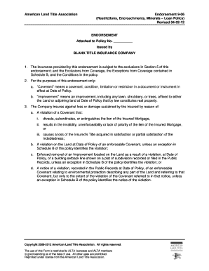 ALTA Endorsement 9-06