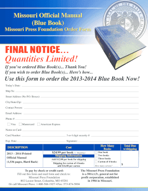 Blue Book Order Form