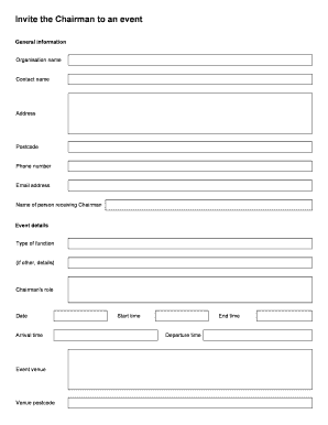 Chairman Event Invitation Form