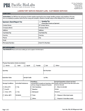 Laboratory Service Request Form