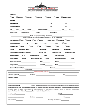 Onsite Sewage System Permit Application