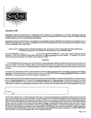 Sunchase Apartments Lease Agreement