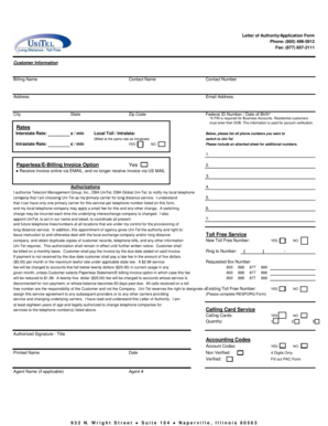 Letter of Authority Application Form