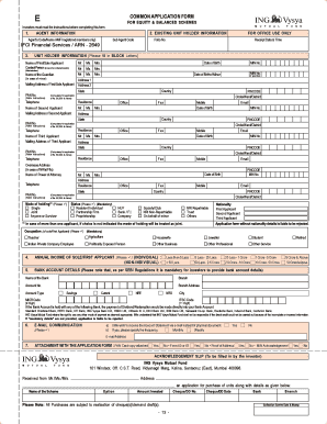 ING Vysya Mutual Fund Application Form