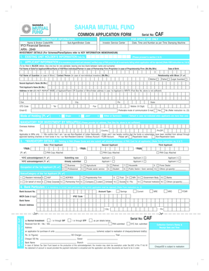 Sahara Mutual Fund Common Application Form