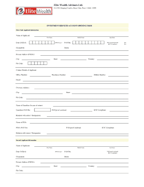 Investment Services Account Opening Form