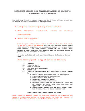 Signature Update Request for DP Records