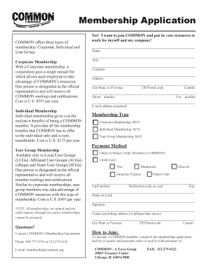 COMMON Membership Application