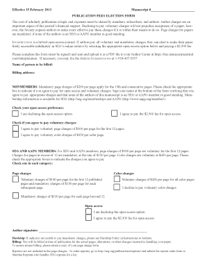 Publication Fees Election Form