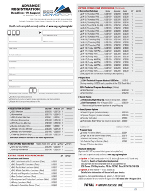 SEG 2014 Convention Registration Form