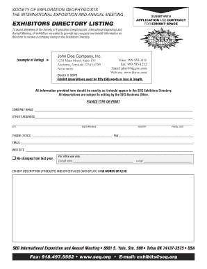 Exhibitor Application Form