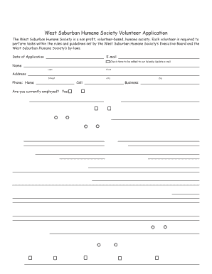 Fillable Online wshs-dg West Suburban Humane Society Volunteer ...