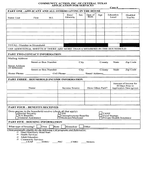 Community Action Application for Services