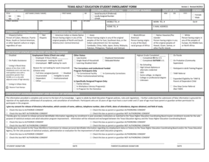 Texas Adult Education Student Enrollment Form