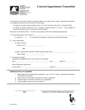 Agent Contract/Appointment Transmittal Form