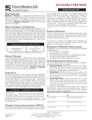 Bankers 5 Premier Annuity Agreement