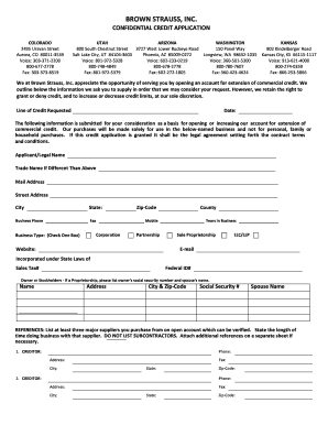 Confidential Credit Application