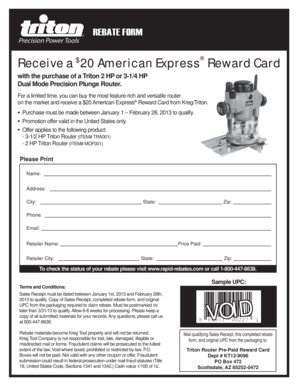 Triton Router Rebate Form