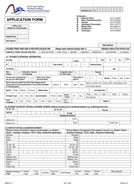South Cape College Application Form