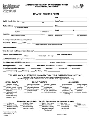 BRANCH RECORD FORM - AAUW Westchester County (NY) - westchester-ny aauw