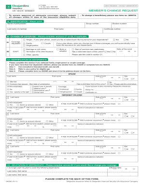 Group Insurance Member Change Request Form
