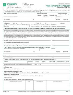 Demande d'autorisation préalable - Réclamations d'assurance collective - Santé