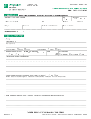 Disability Claim Form
