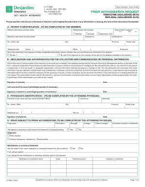Group Insurance Health Claims Prior Authorization Request