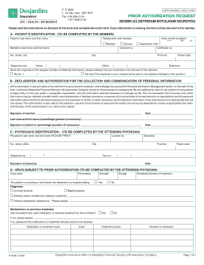 Group Insurance Health Claims Prior Authorization Request