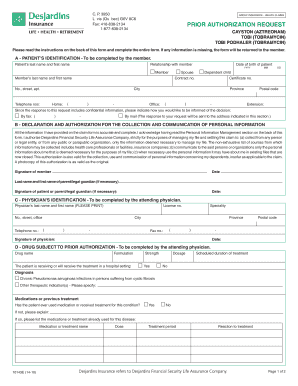 Group Insurance Health Claims Prior Authorization Request