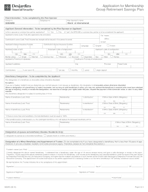 Application for Membership Group Retirement Savings Plan