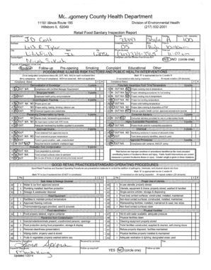 Retail Food Sanitary Inspection Report