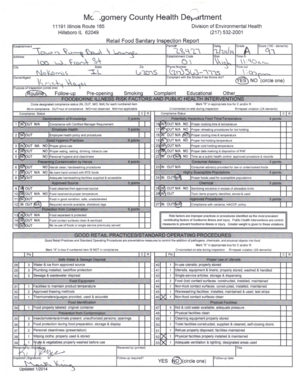 Retail Food Sanitary Inspection Report