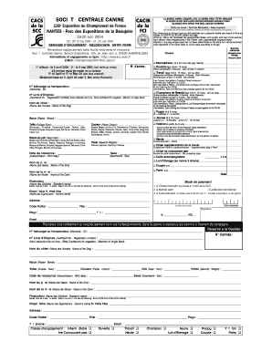 Formulaire d'inscription pour le Championnat de France