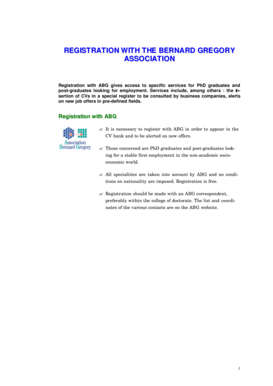 Formulaire d'inscription ABG