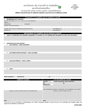 Protocole pour soins après consolidation