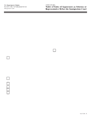 EOIR-28 Notice of Entry of Appearance as Attorney or Immigration Court Representative