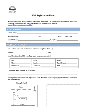 Well Registration Form
